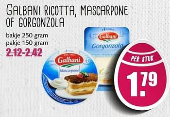 Aanbiedingen Galbani ricotta, mascarpone of gorgonzola - Galbani - Geldig van 10/04/2017 tot 15/04/2017 bij MCD Supermarkten