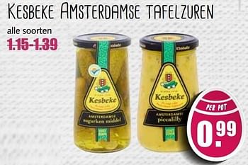 Aanbiedingen Kesbeke amsterdamse tafelzuren - Kesbeke - Geldig van 10/04/2017 tot 15/04/2017 bij MCD Supermarkten