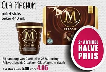 Aanbiedingen Ola magnum - Magnum - Geldig van 10/04/2017 tot 15/04/2017 bij MCD Supermarkten