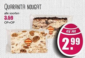 Aanbiedingen Quaranta nougat - Huismerk - MCD Supermarkten - Geldig van 10/04/2017 tot 15/04/2017 bij MCD Supermarkten