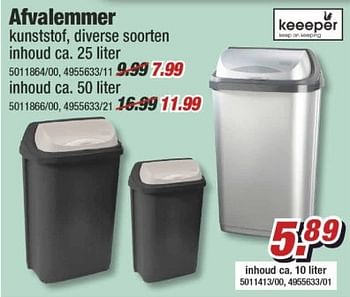 Aanbiedingen Afvalemmer - Keeeper - Geldig van 10/04/2017 tot 15/04/2017 bij Poco