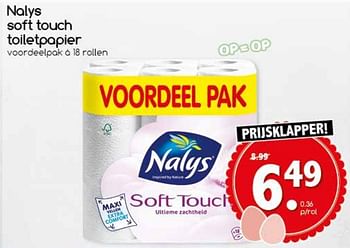Aanbiedingen Nolys soft touch toiletpopier - Nalys - Geldig van 10/04/2017 tot 15/04/2017 bij Agrimarkt