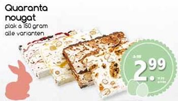 Aanbiedingen Quaranta nougat - Huismerk - Agrimarkt - Geldig van 10/04/2017 tot 15/04/2017 bij Agrimarkt