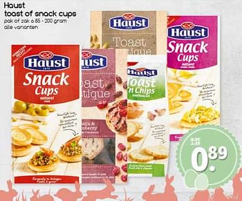 Aanbiedingen Toast of snack cups - Haust - Geldig van 10/04/2017 tot 15/04/2017 bij Agrimarkt