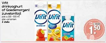 Aanbiedingen Vifit drinkyoghurt of goedemorgen zuivelontbijt - Vifit - Geldig van 10/04/2017 tot 15/04/2017 bij Agrimarkt