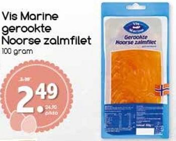 Aanbiedingen Vis marine gerookte noorse zalmfilet - Vismarine - Geldig van 10/04/2017 tot 15/04/2017 bij Agrimarkt