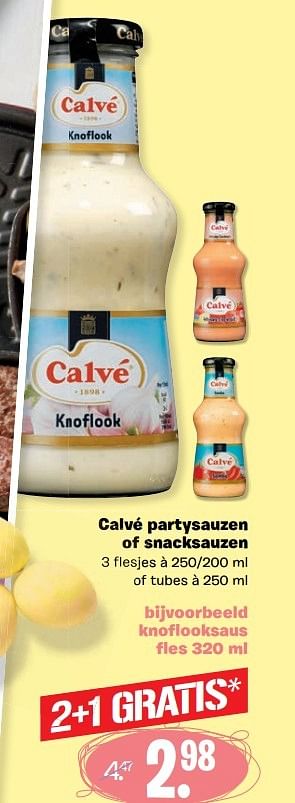 Aanbiedingen Calvé partysauzen of snacksauzen - Calve - Geldig van 10/04/2017 tot 16/04/2017 bij Coop