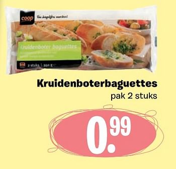 Aanbiedingen Kruidenboterbaguettes - Huismerk - Coop - Geldig van 10/04/2017 tot 16/04/2017 bij Coop