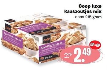 Aanbiedingen Coop luxe kaaszoutjes mix - Huismerk - Coop - Geldig van 10/04/2017 tot 16/04/2017 bij Coop