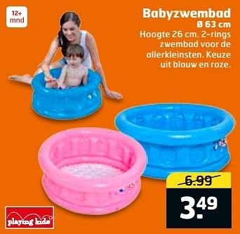 Aanbiedingen Babyzwembad - Playing Kids - Geldig van 11/04/2017 tot 16/04/2017 bij Trekpleister