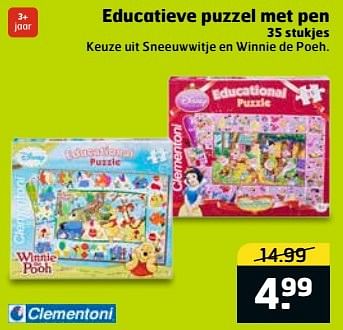 Aanbiedingen Educatieve puzzel met pen - Clementoni - Geldig van 11/04/2017 tot 16/04/2017 bij Trekpleister
