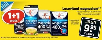 Aanbiedingen Lucovitaal magnesium - Lucovitaal - Geldig van 11/04/2017 tot 16/04/2017 bij Trekpleister