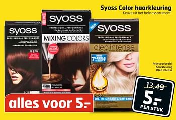 Aanbiedingen Haarkleuring oleo intense - Syoss - Geldig van 11/04/2017 tot 16/04/2017 bij Trekpleister