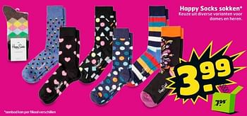 Aanbiedingen Happy socks sokken - Happy Socks - Geldig van 11/04/2017 tot 16/04/2017 bij Trekpleister