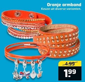 Aanbiedingen Oranje armband - Huismerk - Trekpleister - Geldig van 11/04/2017 tot 16/04/2017 bij Trekpleister