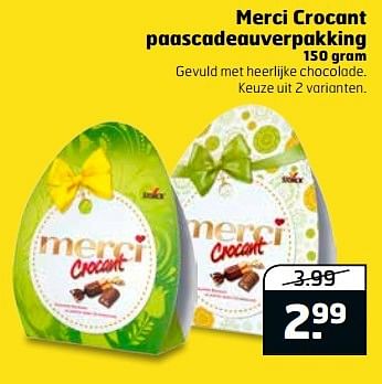 Aanbiedingen Merci crocant paascadeauverpakking - MERCI - Geldig van 11/04/2017 tot 16/04/2017 bij Trekpleister
