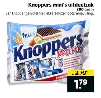Aanbiedingen Knoppers mini`s uitdeelzak - Knoppers - Geldig van 11/04/2017 tot 16/04/2017 bij Trekpleister