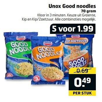 Aanbiedingen Unox good noodles - Unox - Geldig van 11/04/2017 tot 16/04/2017 bij Trekpleister