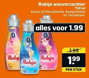 Aanbiedingen Robijn wasverzachter - Robijn - Geldig van 11/04/2017 tot 16/04/2017 bij Trekpleister