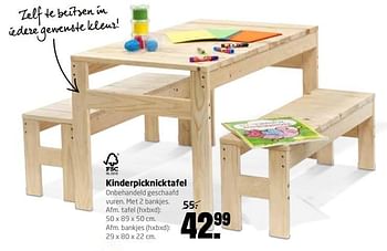 Aanbiedingen Kinderpicknicktafel - Huismerk - Formido - Geldig van 03/04/2017 tot 16/04/2017 bij Formido