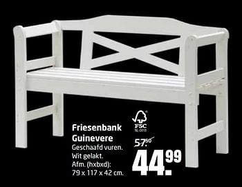 Aanbiedingen Friesenbank guinevere - Huismerk - Formido - Geldig van 03/04/2017 tot 16/04/2017 bij Formido