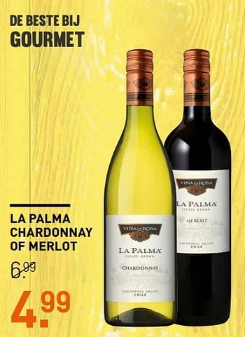 Aanbiedingen La palma chardonnay of merlot - Witte wijnen - Geldig van 10/04/2017 tot 16/04/2017 bij Gall & Gall