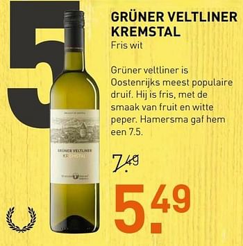 Aanbiedingen Grüner veltliner kremstal - Witte wijnen - Geldig van 10/04/2017 tot 16/04/2017 bij Gall & Gall