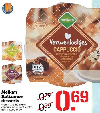 Aanbiedingen Melkan italiaanse desserts - Melkan - Geldig van 10/04/2017 tot 16/04/2017 bij Coop