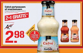 Aanbiedingen Calvé partysauzen of snacksauzen - Calve - Geldig van 10/04/2017 tot 16/04/2017 bij Coop