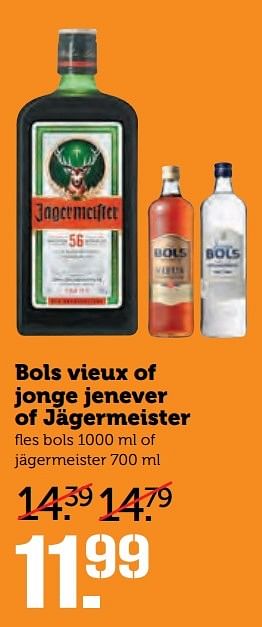 Aanbiedingen Bols vieux of jonge jenever of jägermeister - Huismerk - Coop - Geldig van 10/04/2017 tot 16/04/2017 bij Coop