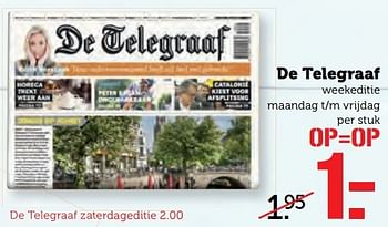 Aanbiedingen De telegraaf - Huismerk - Coop - Geldig van 10/04/2017 tot 16/04/2017 bij Coop