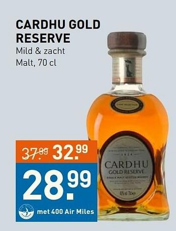 Aanbiedingen Cardhu gold reserve - Cardhu - Geldig van 10/04/2017 tot 16/04/2017 bij Gall & Gall