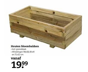 Aanbiedingen Houten bloembakken - Huismerk- Boerenbond - Geldig van 03/04/2017 tot 16/04/2017 bij Boerenbond