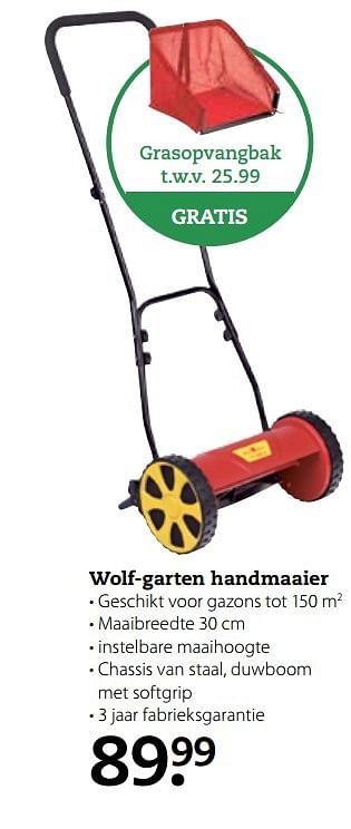 Aanbiedingen Wolf-garten handmaaier - Wolf Garten - Geldig van 03/04/2017 tot 16/04/2017 bij Boerenbond