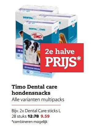 Aanbiedingen Timo dental care hondensnacks - Timo - Geldig van 03/04/2017 tot 16/04/2017 bij Boerenbond