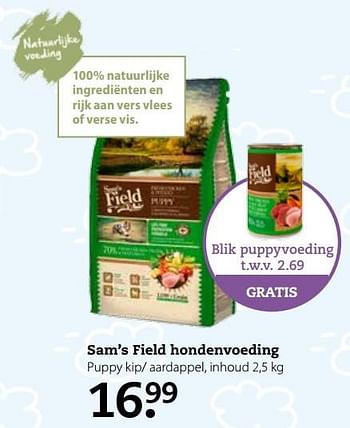 Aanbiedingen Sam`s field hondenvoeding - Sam's Field - Geldig van 03/04/2017 tot 16/04/2017 bij Boerenbond