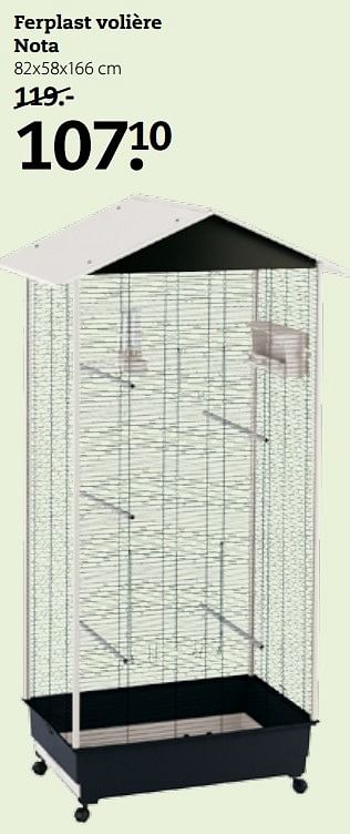 Aanbiedingen Ferplast volière nota - Ferplast - Geldig van 03/04/2017 tot 16/04/2017 bij Boerenbond