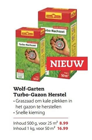 Aanbiedingen Wolf-garten turbo-gazon herstel - Wolf Garten - Geldig van 03/04/2017 tot 16/04/2017 bij Boerenbond