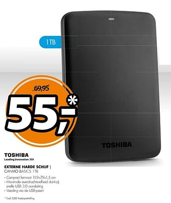 Aanbiedingen Toshiba externe harde schijf - Toshiba - Geldig van 09/04/2017 tot 16/04/2017 bij Expert