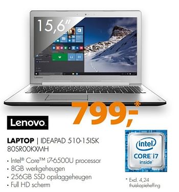 Aanbiedingen Lenovo laptop | ideapad 510-15isk - Lenovo - Geldig van 09/04/2017 tot 16/04/2017 bij Expert