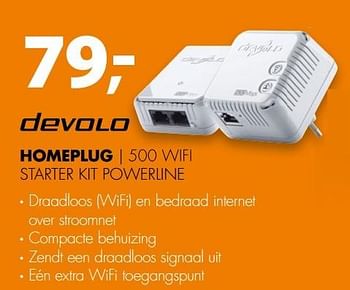 Aanbiedingen Devolo homeplug | 500 wifi starter kit powerline - Devolo - Geldig van 09/04/2017 tot 16/04/2017 bij Expert
