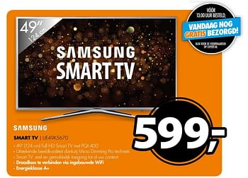 Aanbiedingen Samsung smart tv | ue49k5670 - Samsung - Geldig van 09/04/2017 tot 16/04/2017 bij Expert