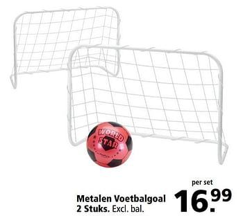 Aanbiedingen Metalen voetbalgoal - Huismerk - Intertoys - Geldig van 03/04/2017 tot 16/04/2017 bij Intertoys