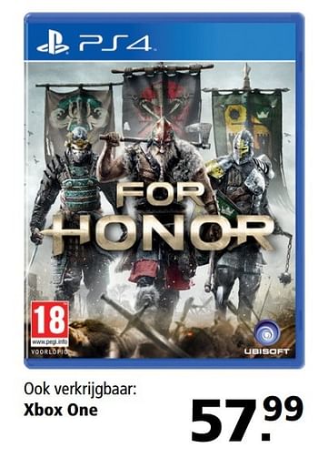 Aanbiedingen For honor - Ubisoft - Geldig van 03/04/2017 tot 16/04/2017 bij Intertoys