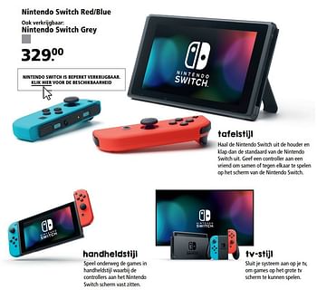 Aanbiedingen Nintendo switch red/blue - Nintendo - Geldig van 03/04/2017 tot 16/04/2017 bij Intertoys
