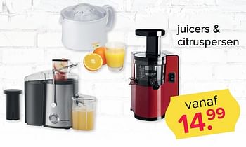 Aanbiedingen Juicers + citruspersen - Huismerk - Kijkshop - Geldig van 10/04/2017 tot 16/04/2017 bij Kijkshop