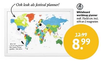 Aanbiedingen Whiteboard worldmap planner - Huismerk - Xenos - Geldig van 03/04/2017 tot 16/04/2017 bij Xenos