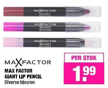 Aanbiedingen Max factor giant lip pencil - Max Factor - Geldig van 10/04/2017 tot 16/04/2017 bij Big Bazar