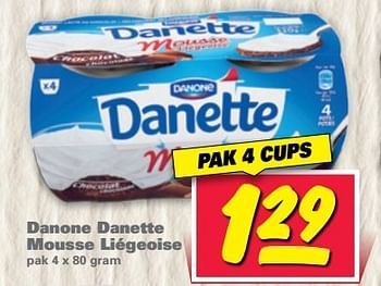 Aanbiedingen Danone danette mousse liégeoise - Danone - Geldig van 10/04/2017 tot 16/04/2017 bij Nettorama