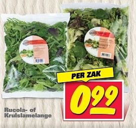 Aanbiedingen Rucola- of krulslamelange - Huismerk - Nettorama - Geldig van 10/04/2017 tot 16/04/2017 bij Nettorama